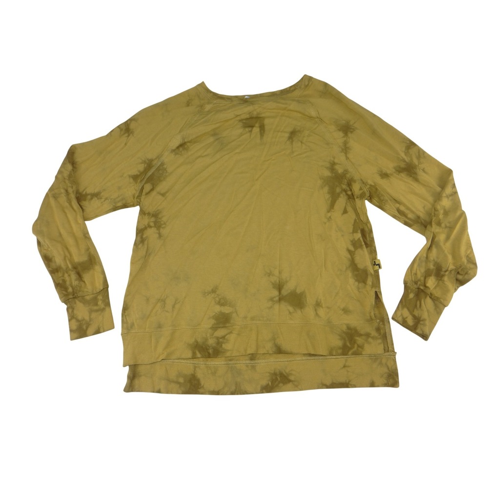 JoyLab Womens Mustard Yellow Tie Dye‎ Raglan Sweatshirt Thumbholes Size XL